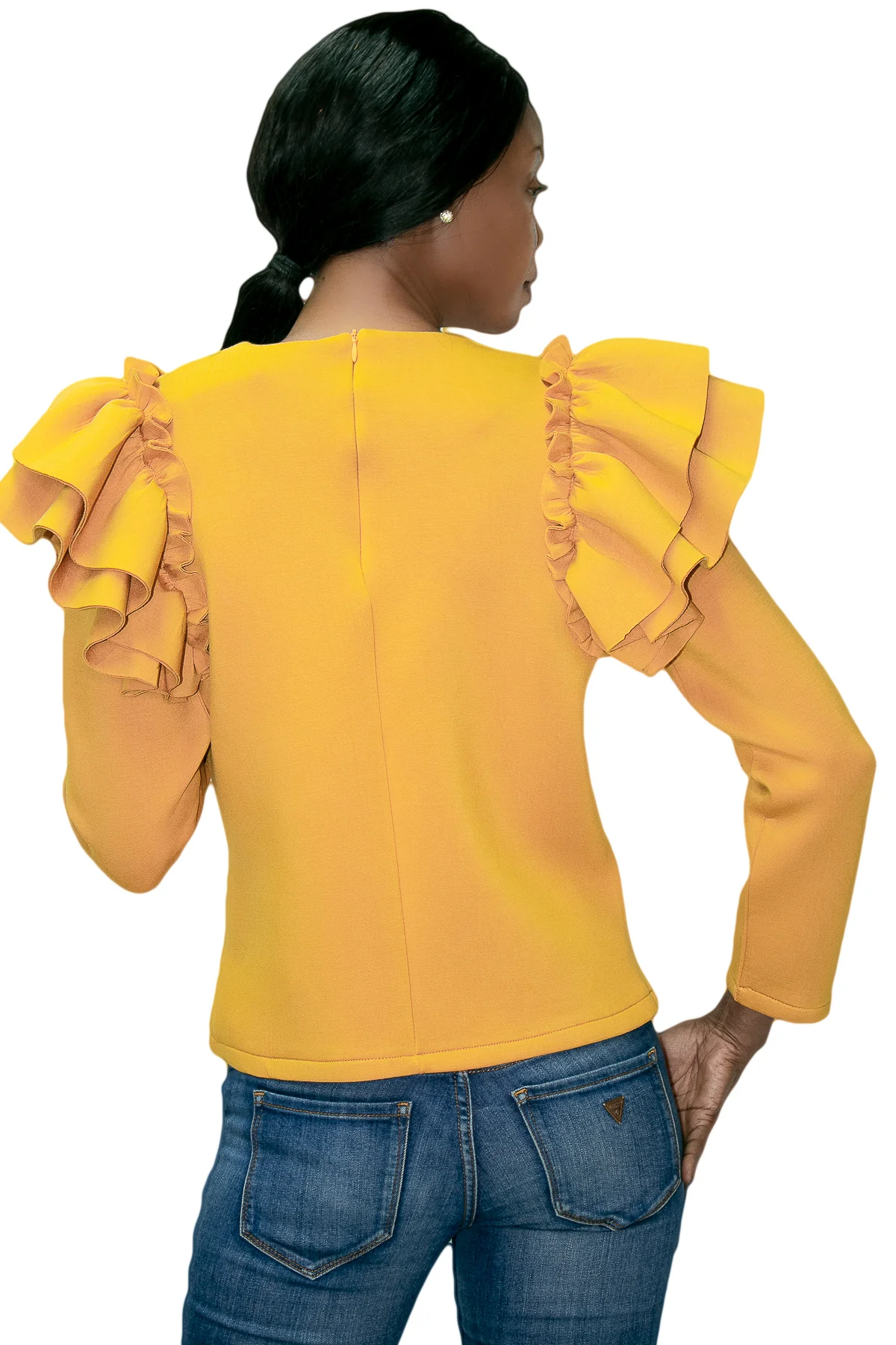 2020131 SWEATER TOP (MUSTARD, WINE) - Image 3