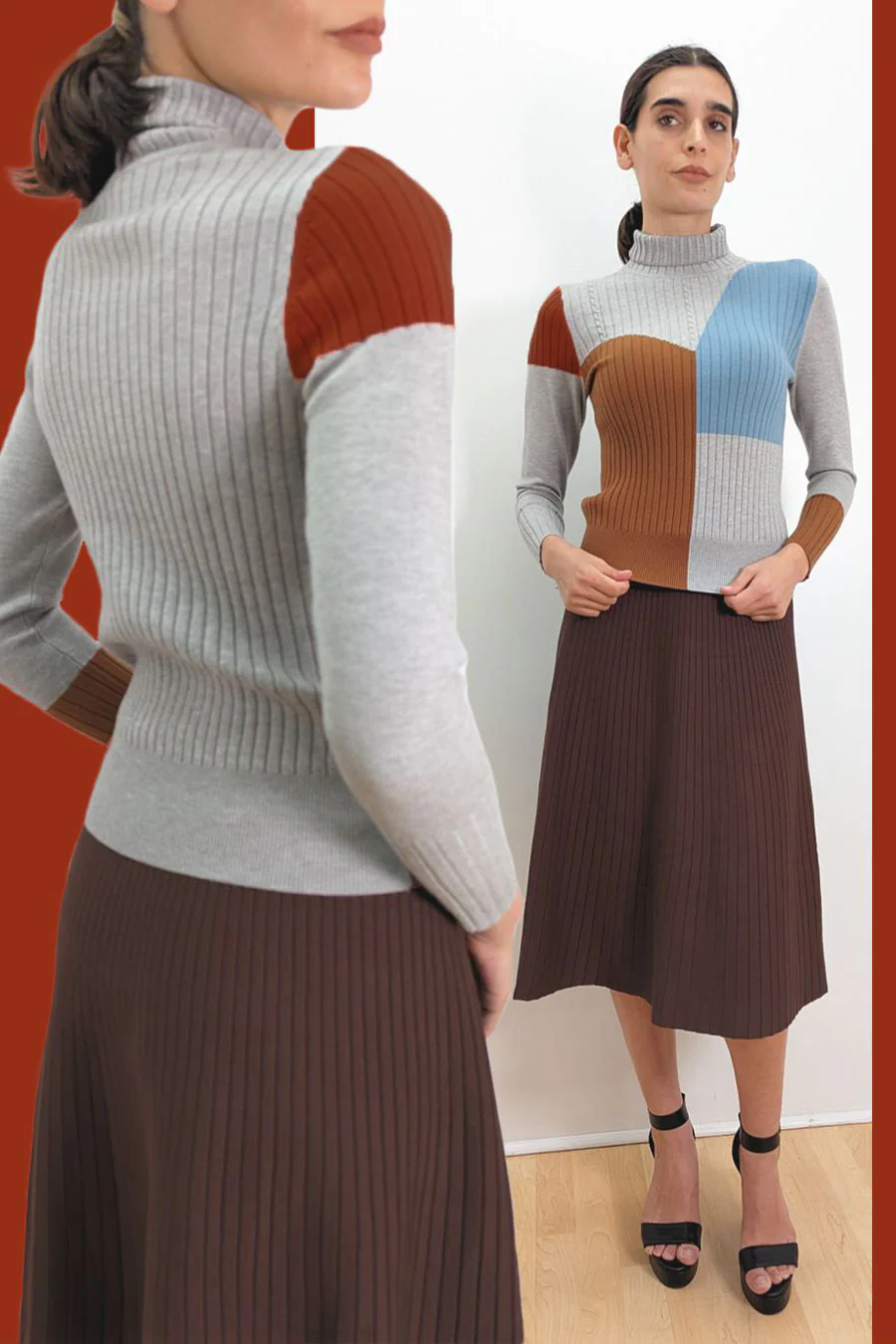 LS62076 SWEATER (GRAY, BEIGE) - Image 2