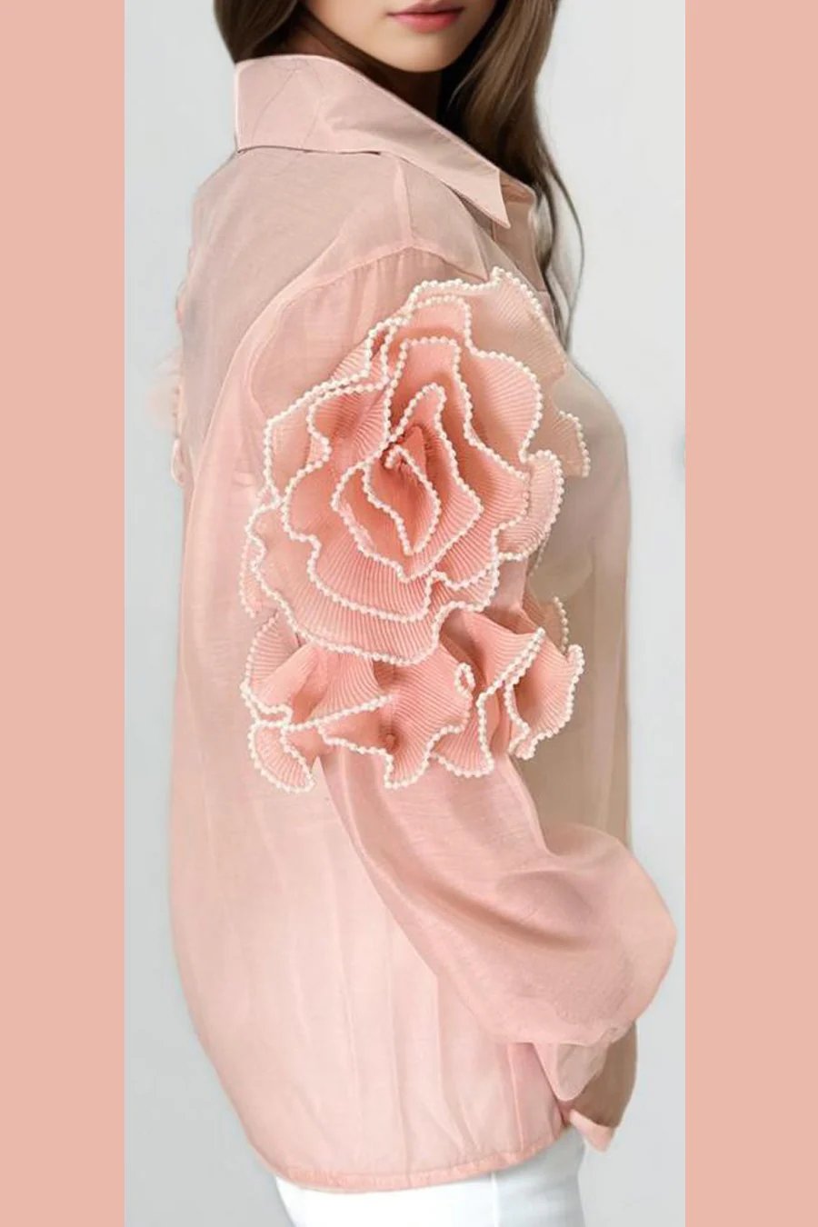 A94016 RUFFLE SLEEVE TOP - Image 2