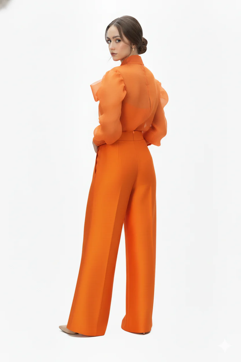 B1079 WIDE LEG PALAZZO PANTS (ORG) - Image 2