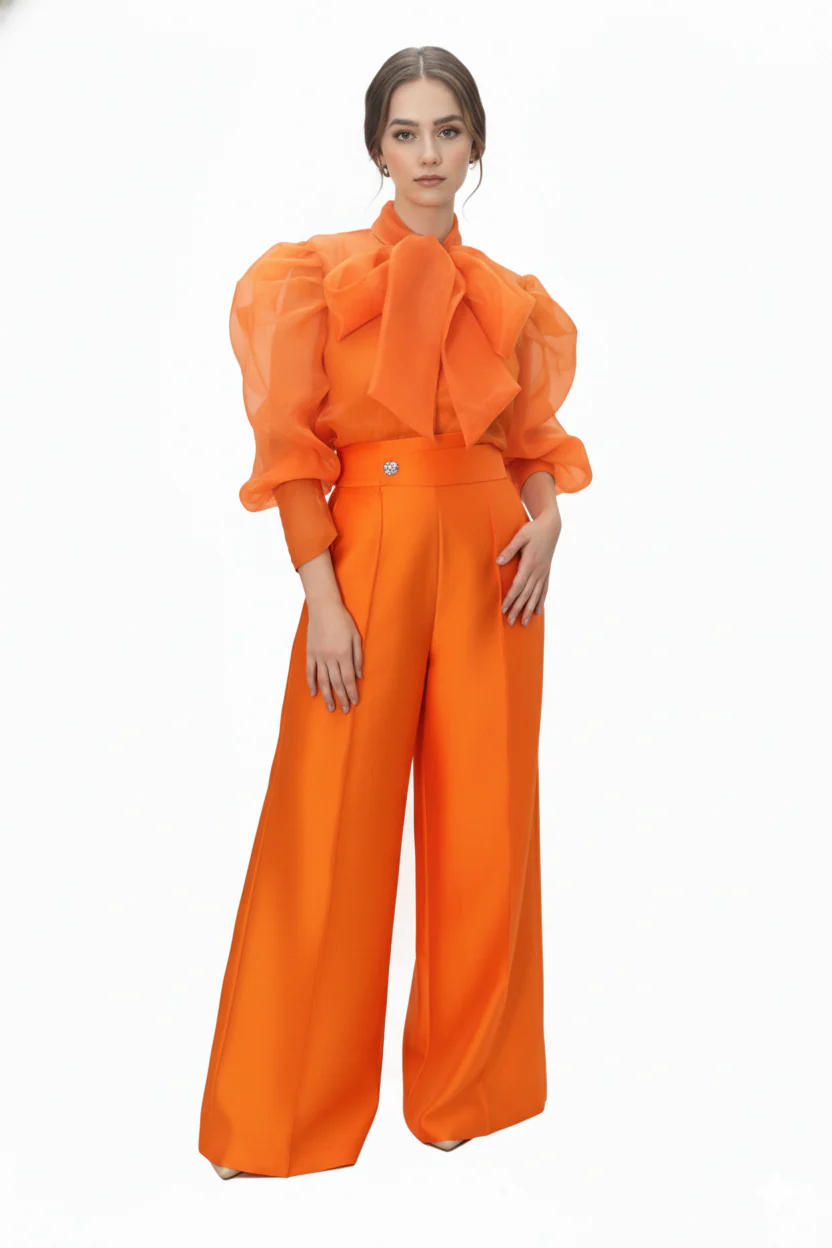 B1079 WIDE LEG PALAZZO PANTS (ORG) - Image 3