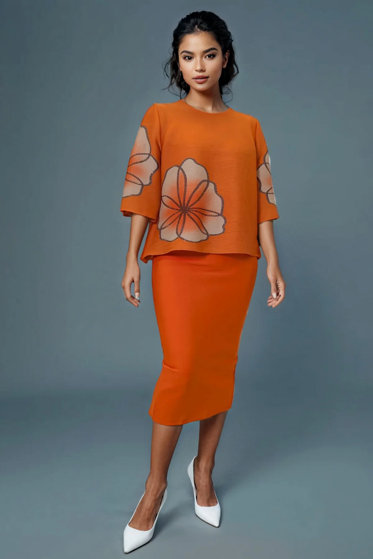 BL003 BANDAGE SKIRT (BLUE, BLK, ORANGE, VIOLET, RED) - Image 3