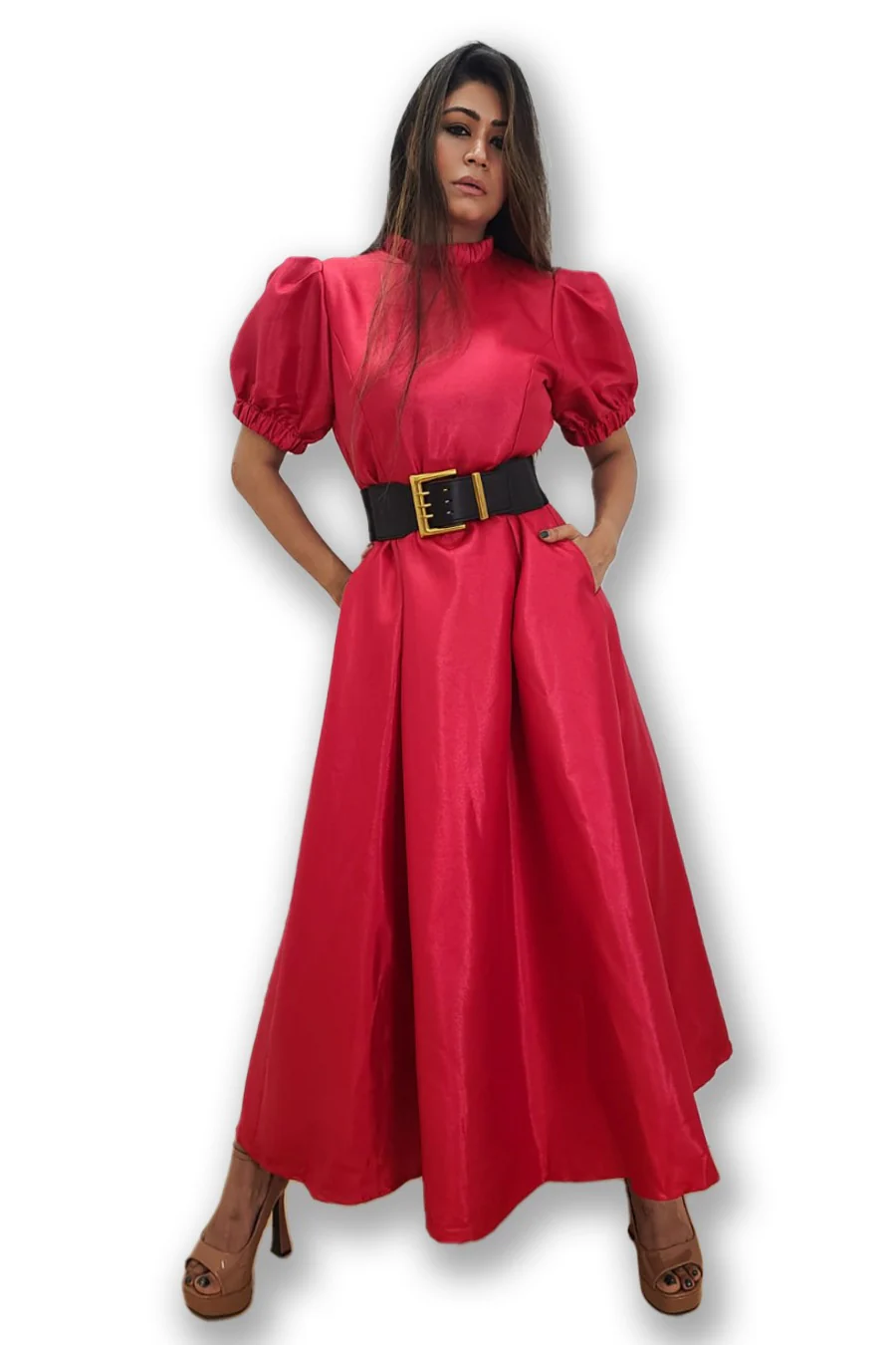 C1867 DRESS (BLUE, RED) - Image 2