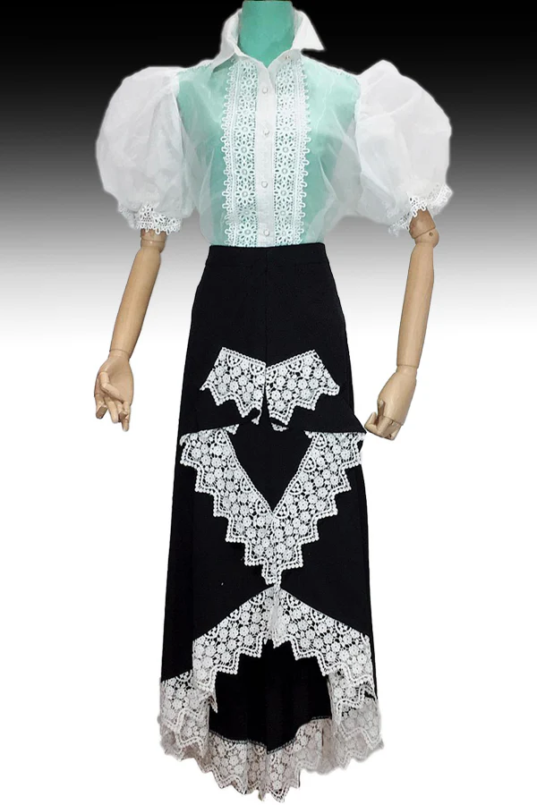 C1912 HI-LO LACE TRIM SKIRT - Image 3