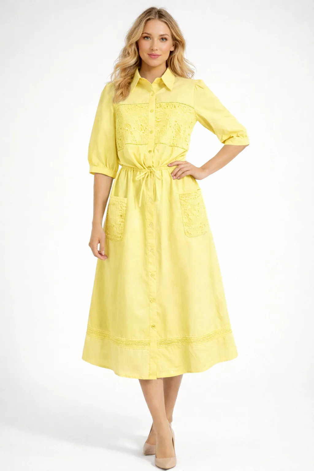 CH0245AB EMBROIDERY COTTON SKIRT SET (BLU, PNK, YEL) - Image 7