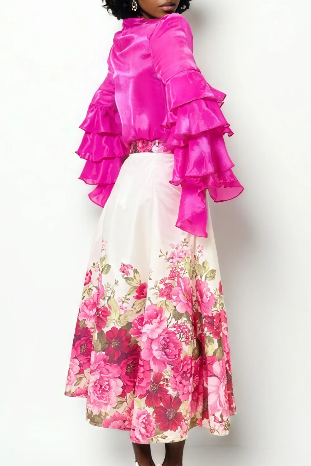 CH0058 FLORAL BELTED SKIRT - Image 2