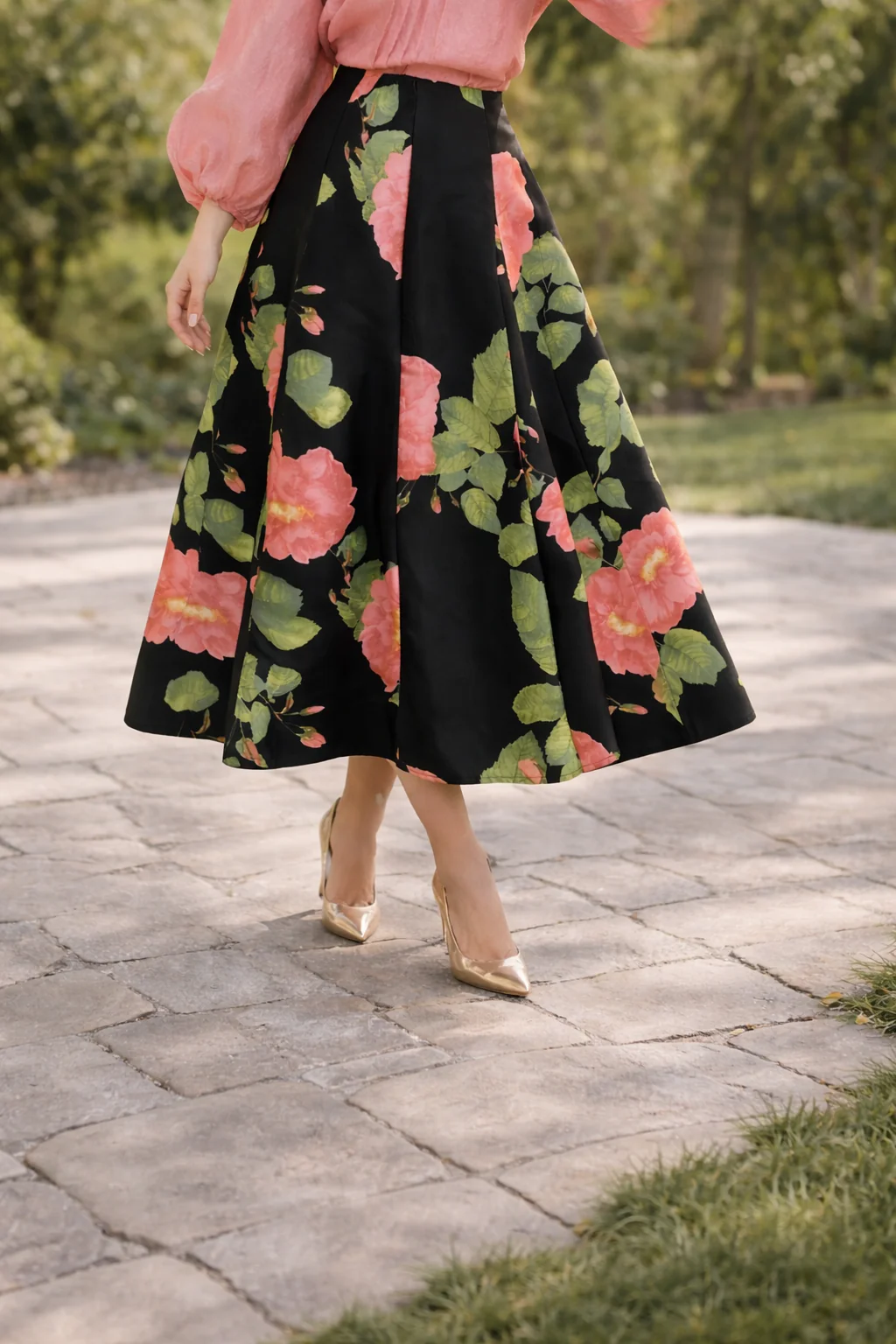 CH0086A A-LINE FLORAL MAXI SKIRT - Image 3