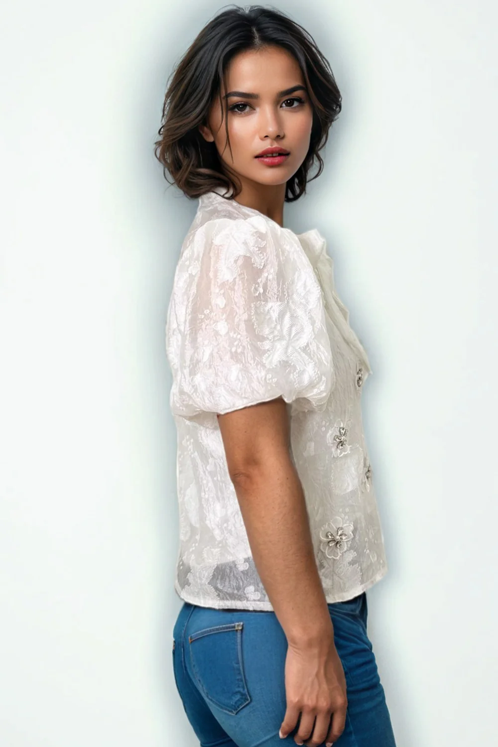 CH0097 NECKTIE RHINESTONE TOP - Image 2