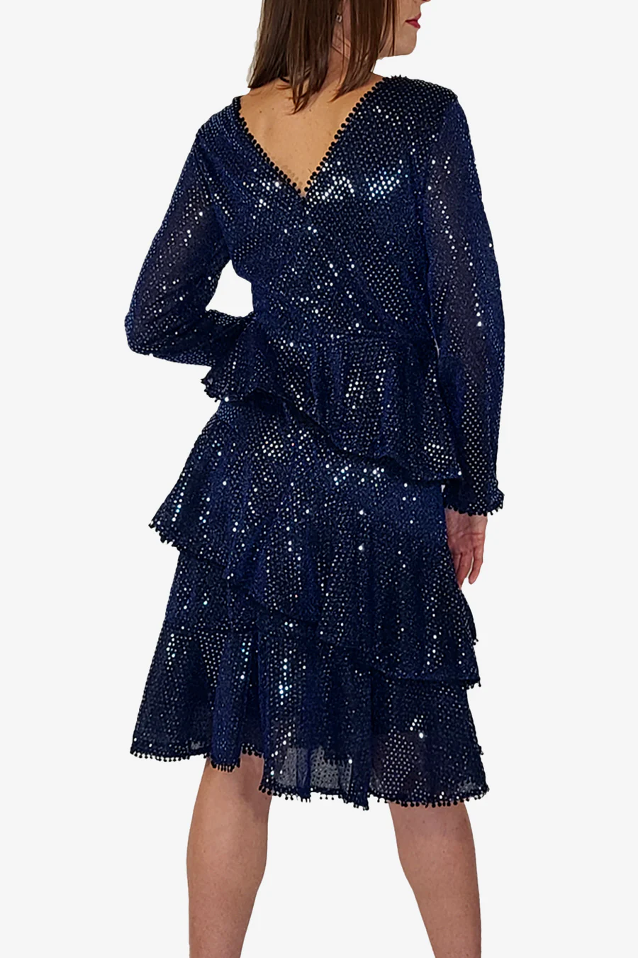 A90036 GLITTER V NECK DRESS - Image 2