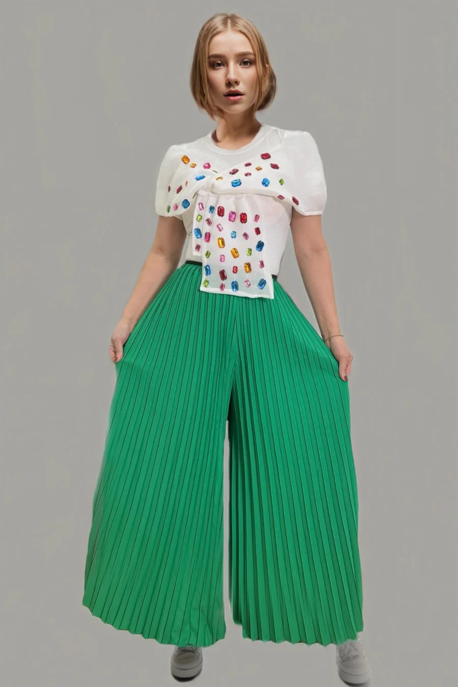 D10045 PANTS (GRN, YELLOW, PEARL) - Image 3