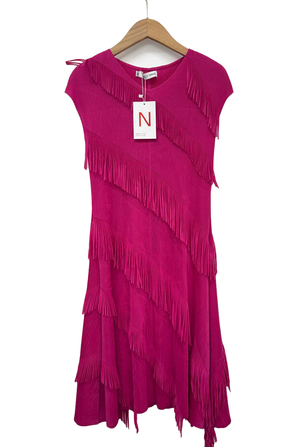 D1005 CRINKLED FRINGE DRESS - Image 3
