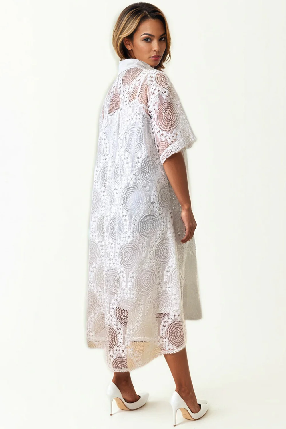 E8012 LACE DRESS (BLK, WHT) - Image 3