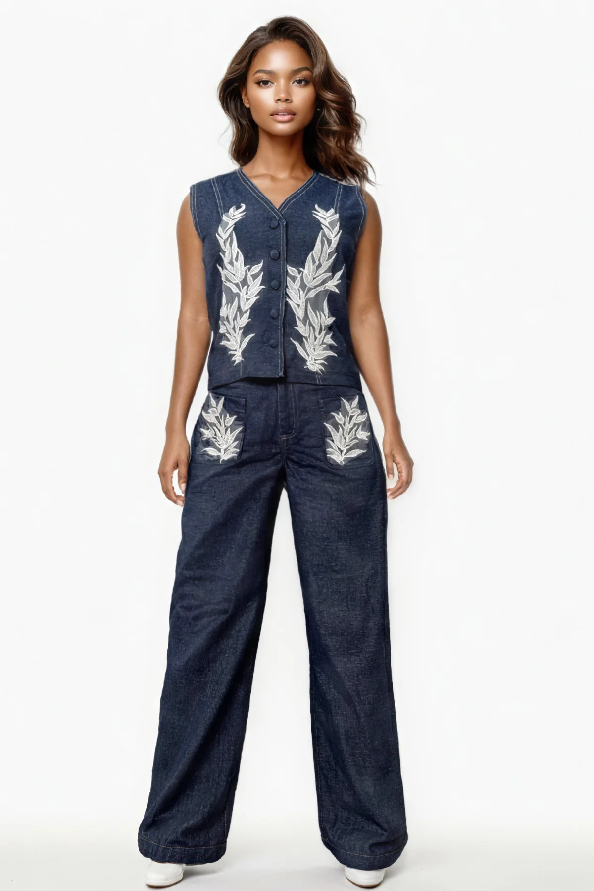 E8030 DENIM VEST / PANT SET - Image 3