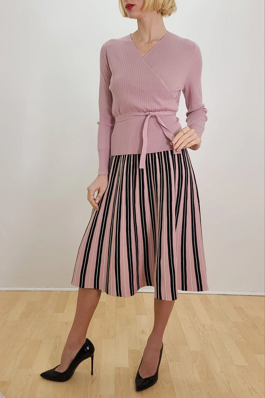 F1017 SKIRT (BLK, PINK)