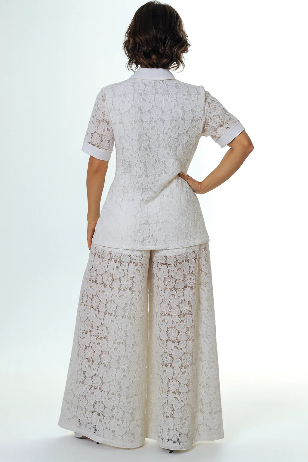 CH2604AB MODERN LACE CO-ORD PANTS SET - Image 2