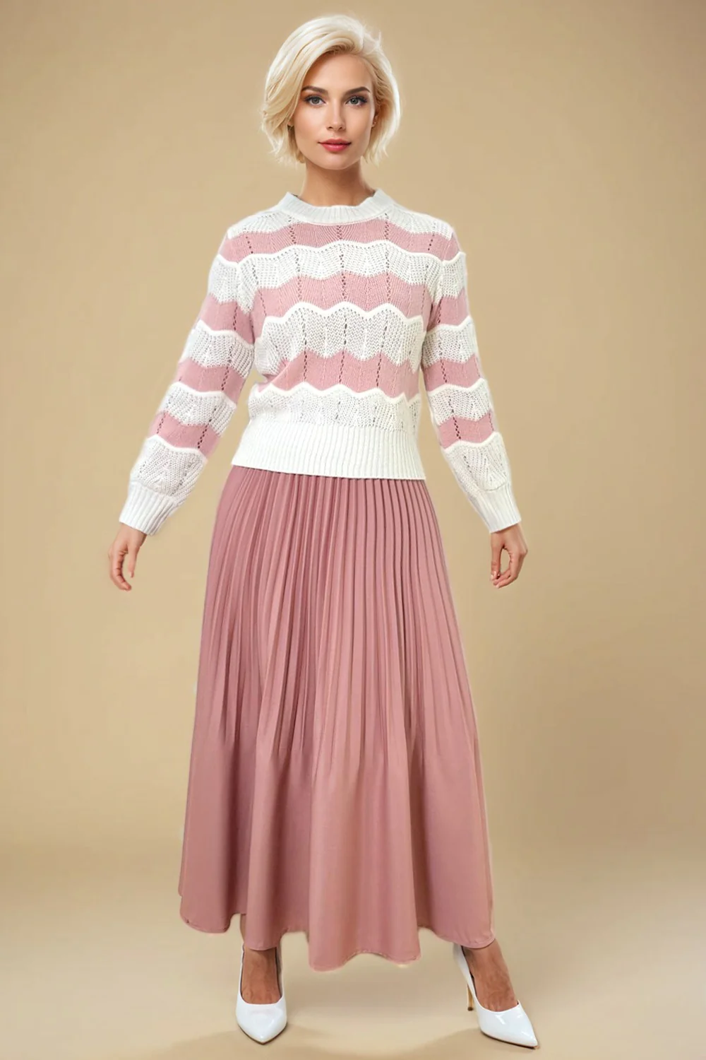 H5836 STRIPED PULLOVER SWEATER - Image 2