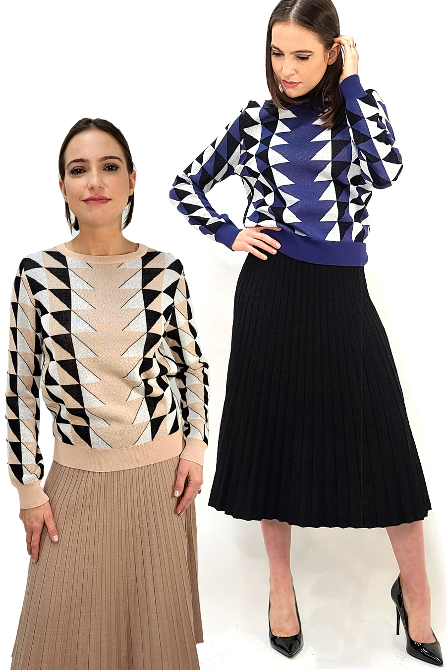 LS61021 SWEATER (BLUE, BEIGE)