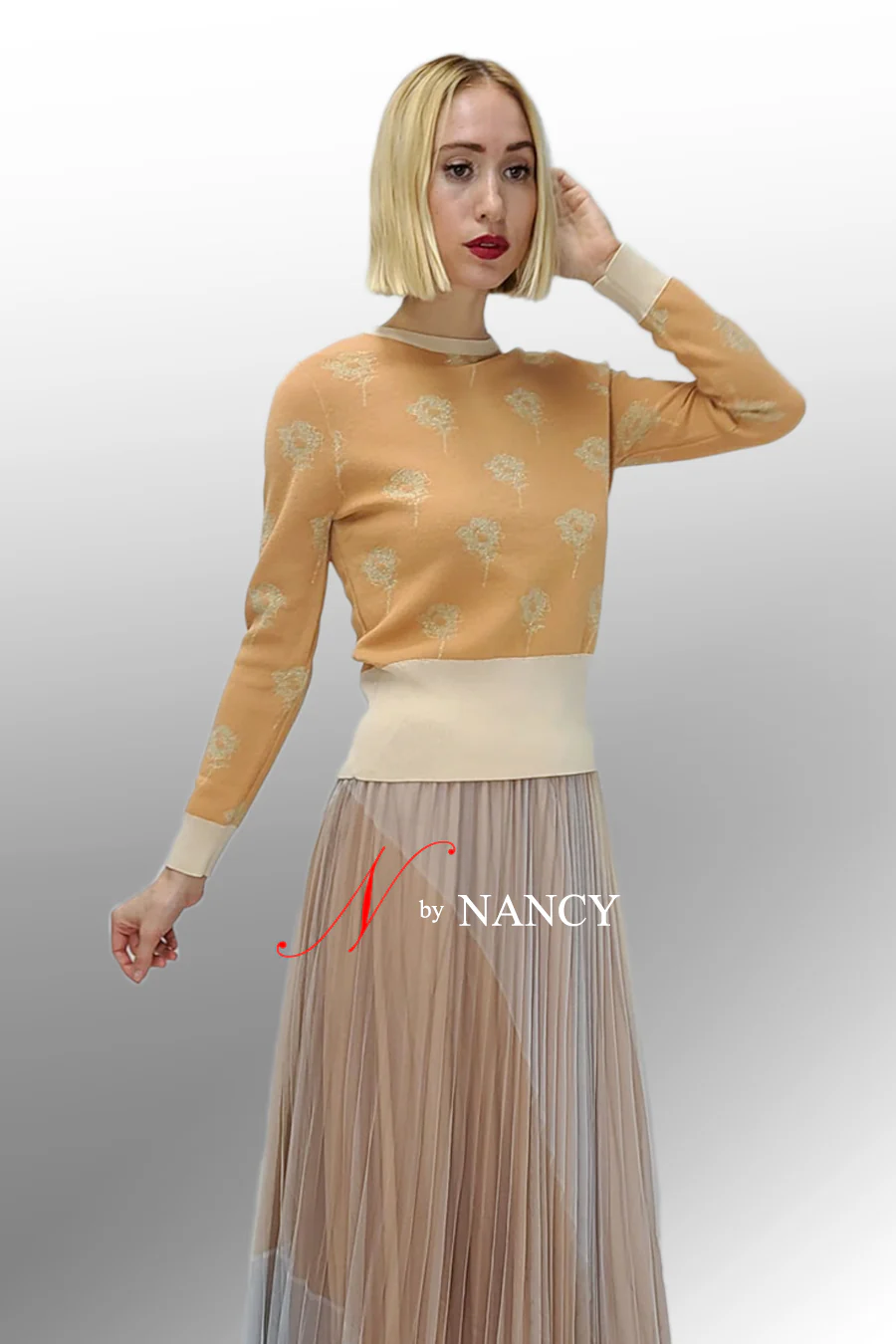 LS61057 SWEATER (BLUE, BEIGE) - Image 2