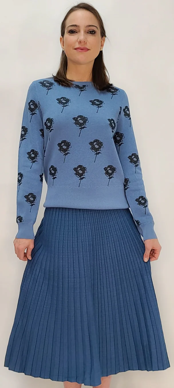 LS61057 SWEATER (BLUE, BEIGE) - Image 3