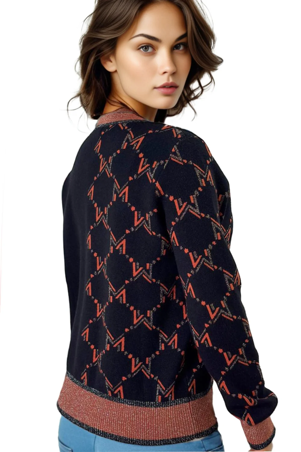 LS62023 V NECK CARDIGAN SWEATER - Image 2