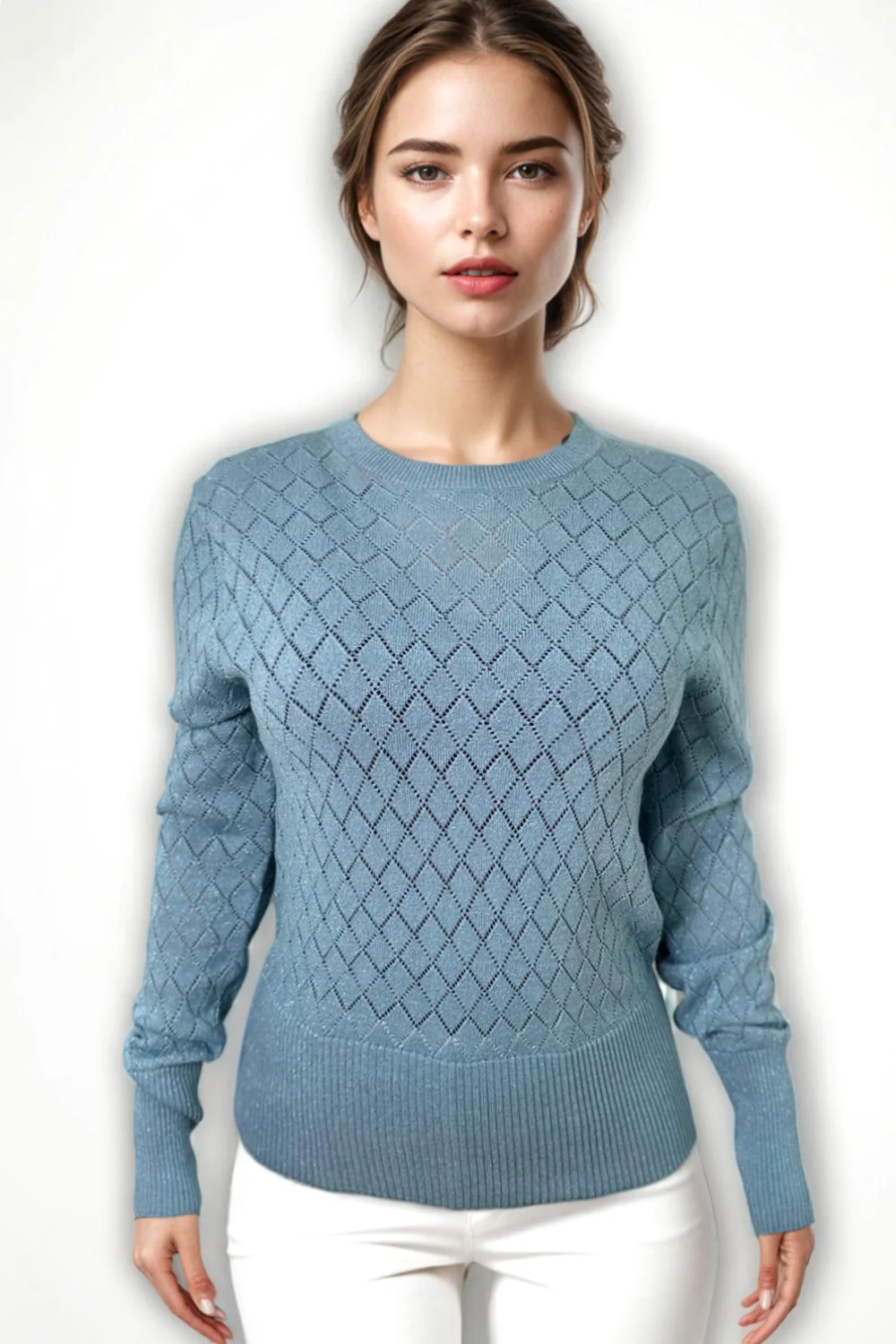 LS62073 EYELET SWEATER