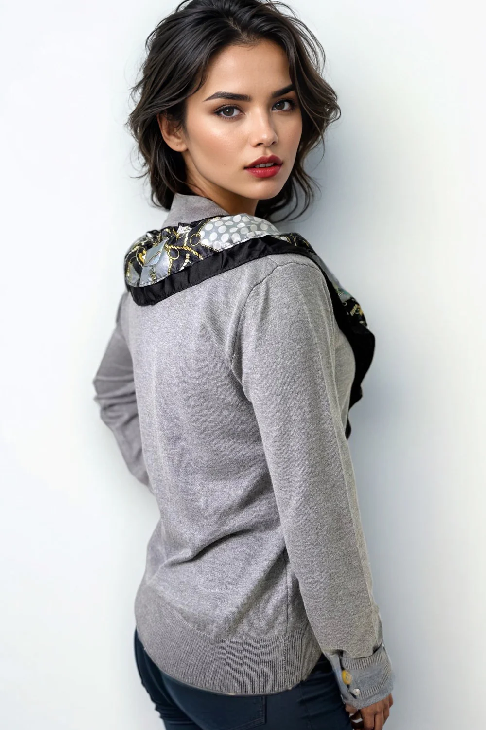 SK1072 RUFFLE APPLIQUE SWEATER - Image 3