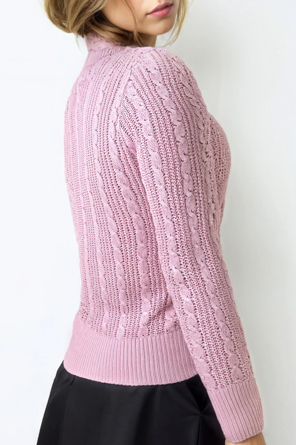 LS65042 V-NECK CARDIGAN SWEATER (PINK, YELLOW) - Image 3