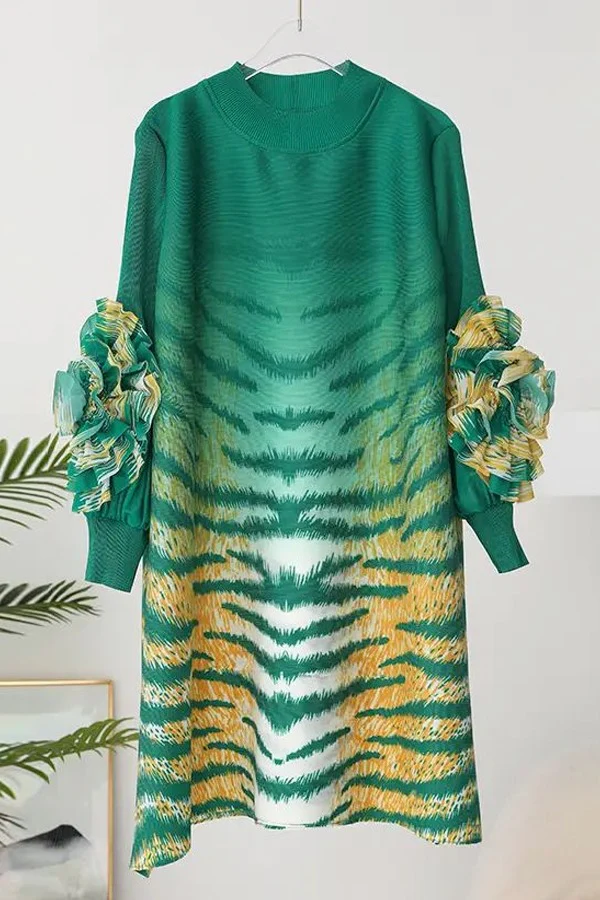 N1043 DRESS (GRN, PINK) - Image 2