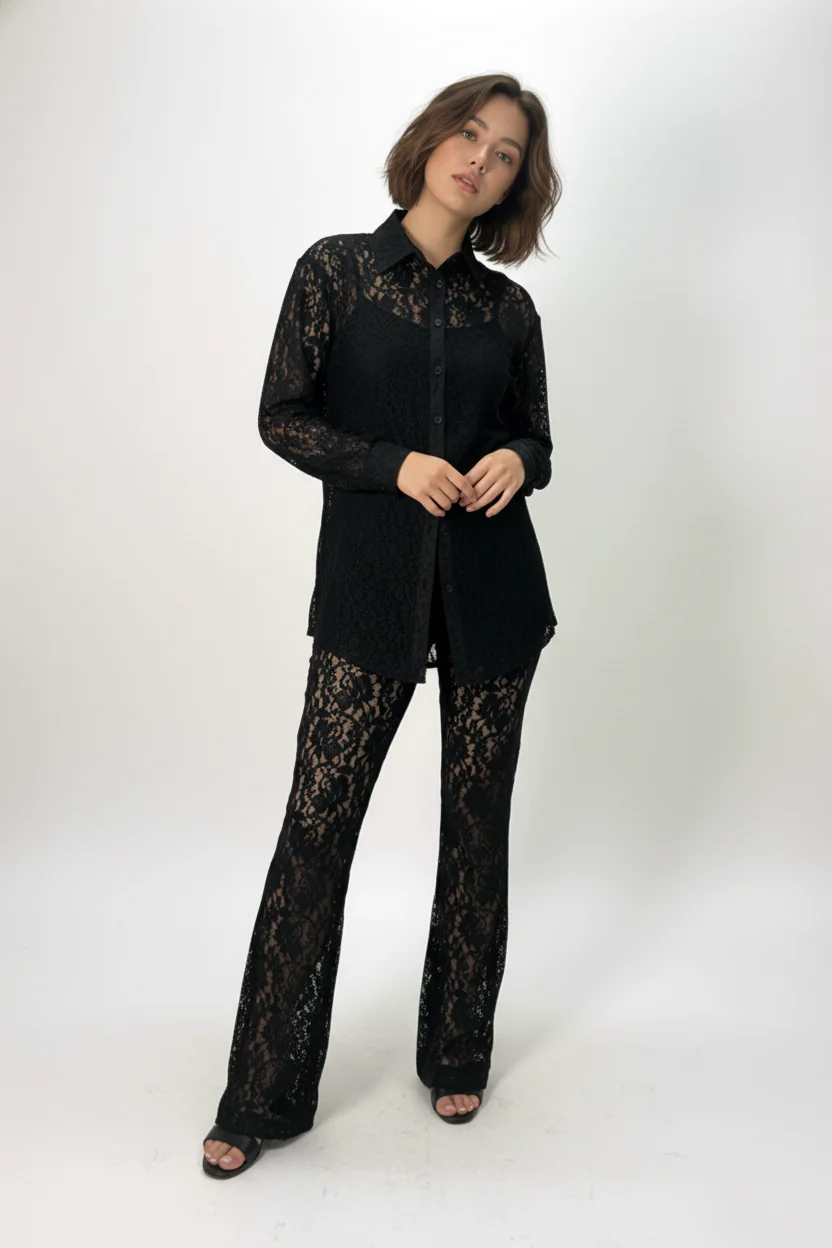 GF1141 LACE CO-ORD TOP/PANT SET - Image 3