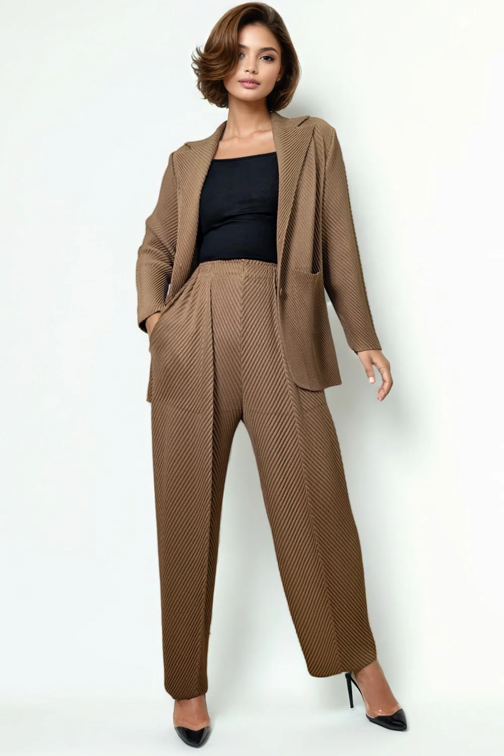 N2542 CRINKLED JACKET / PANT SET