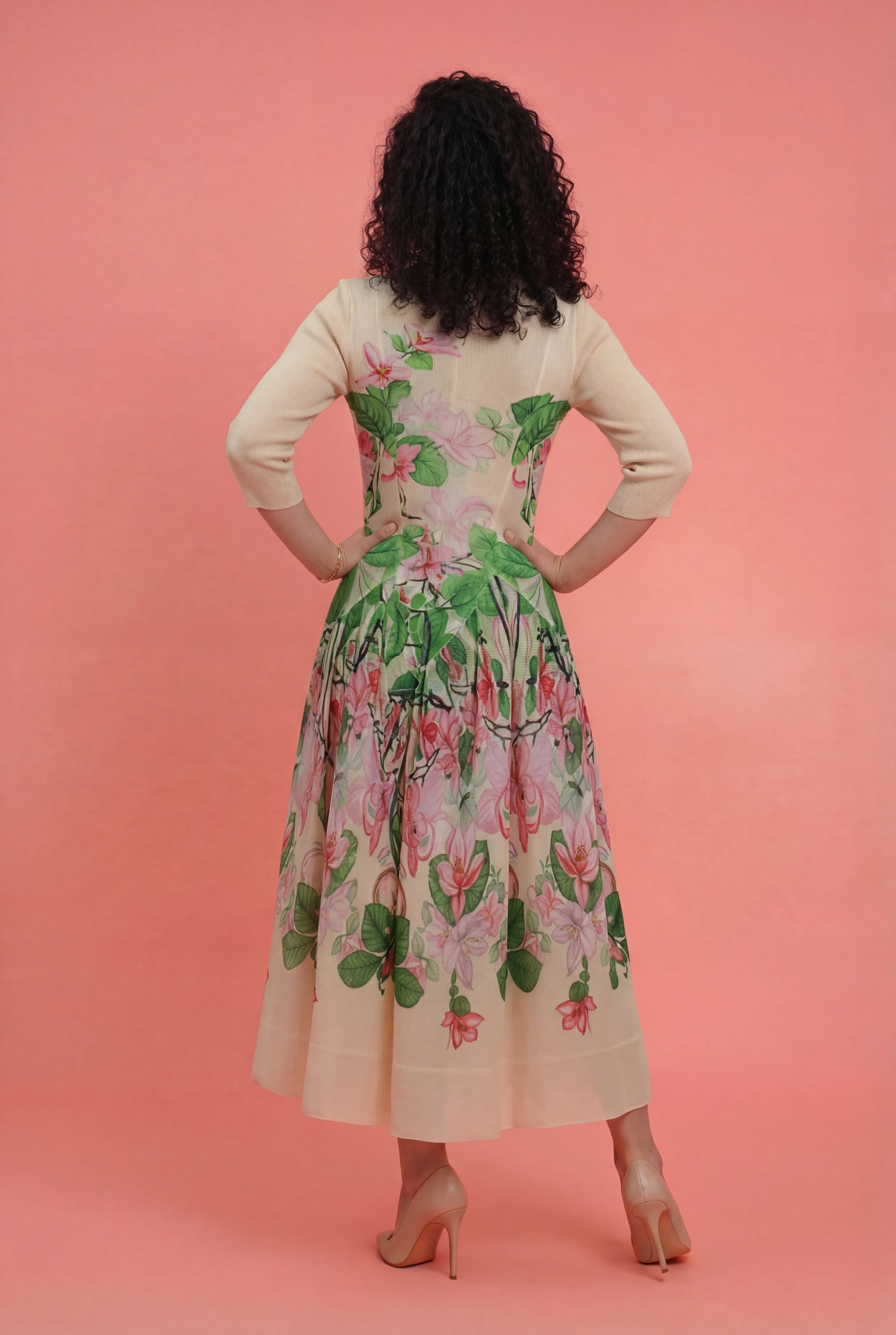 N2569 CRINKLED FLORAL DRESS - Image 3