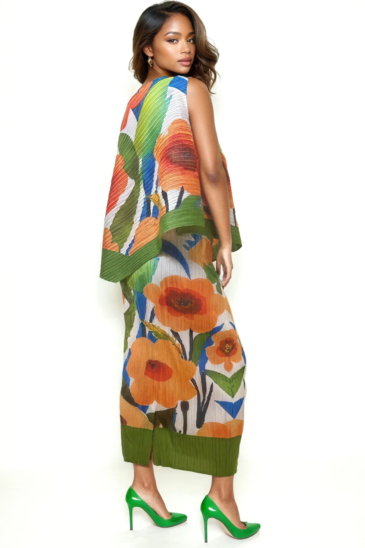 NY0005 FLORAL CRINKLED SKIRT SET - Image 2