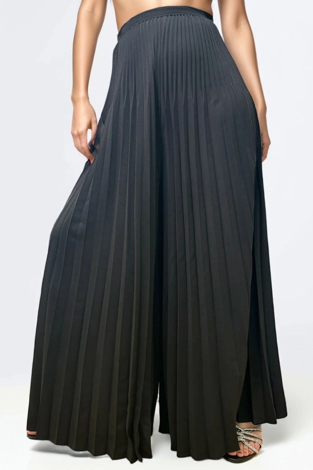 NY0019 PALAZZO PLEATED PANTS (WHT)