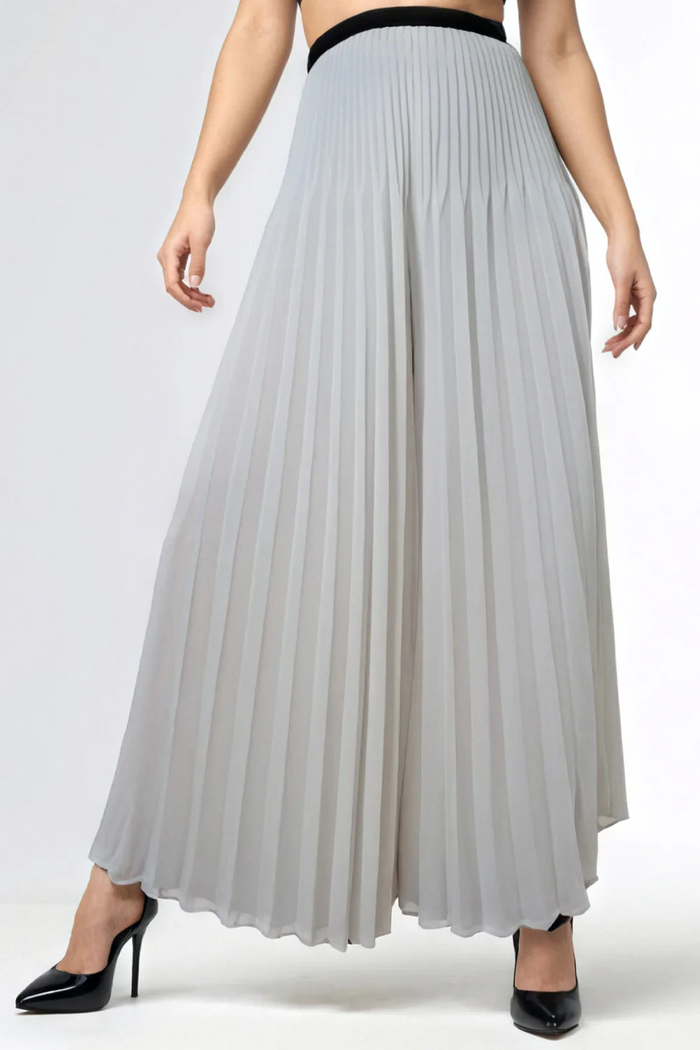 NY0019 PALAZZO PLEATED PANTS (WHT) - Image 2