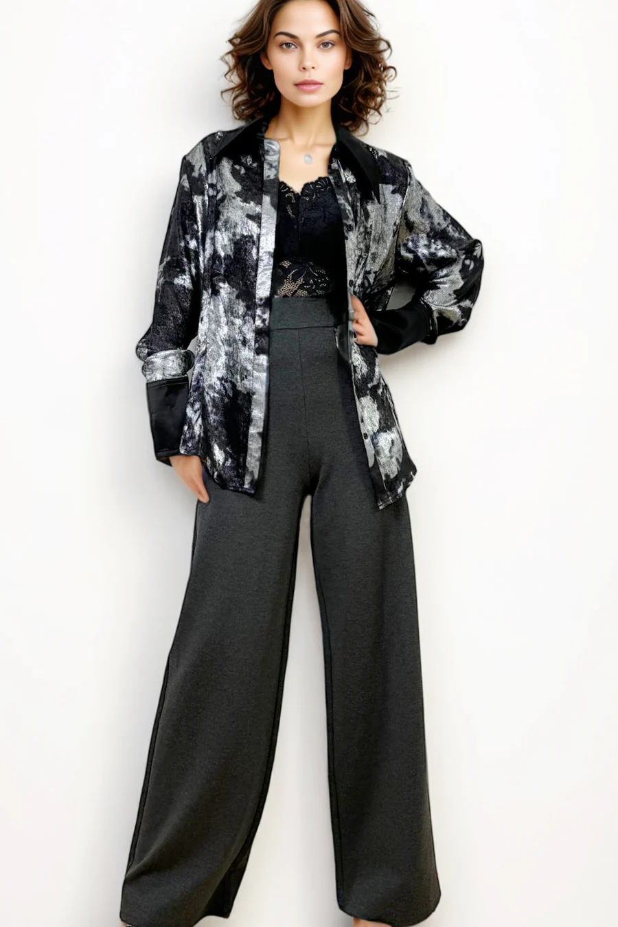 PN0004 WIDE LEG LUXURY PANTS - Image 3