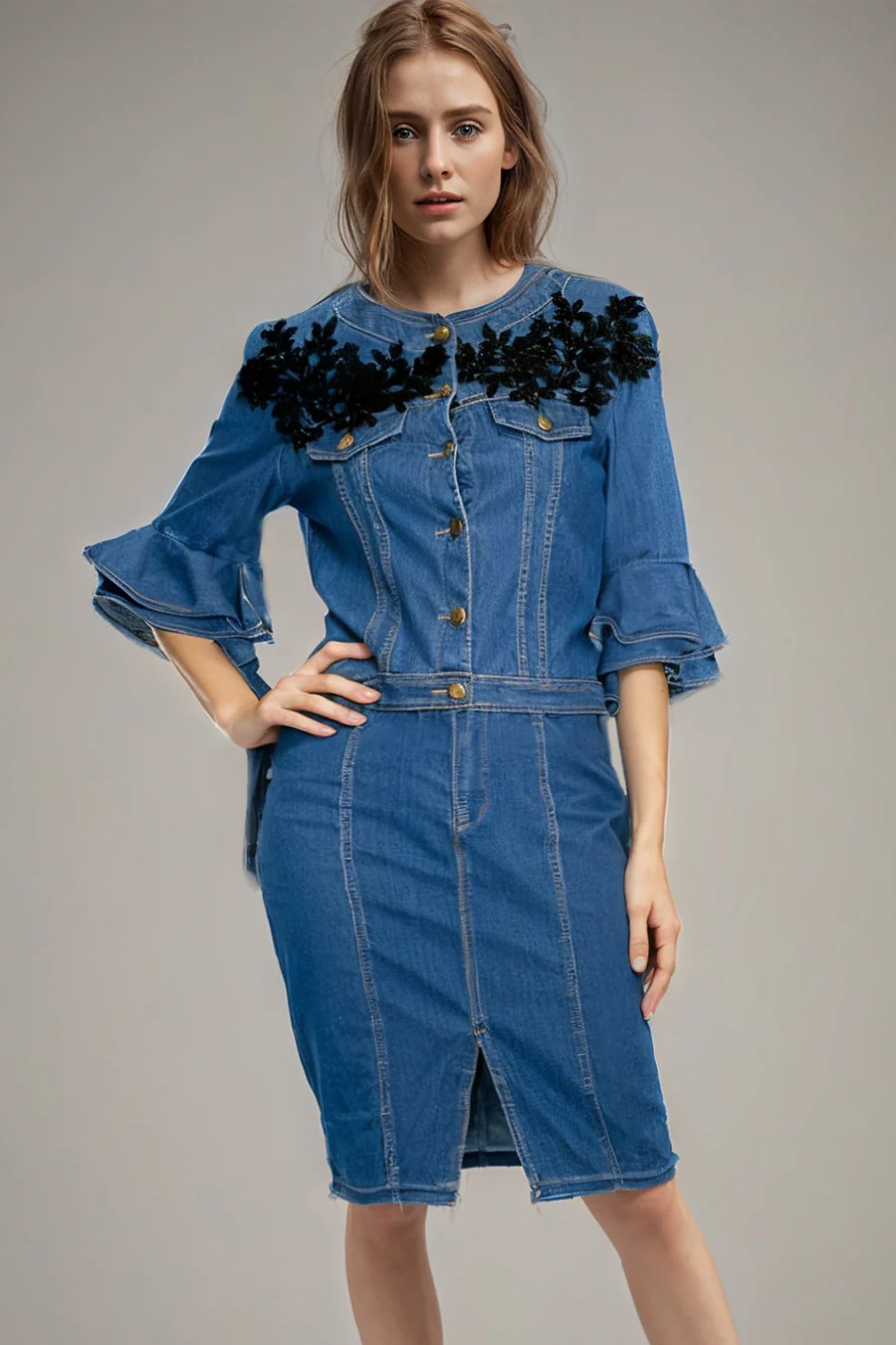 Q1343 DENIM SKIRT - Image 2
