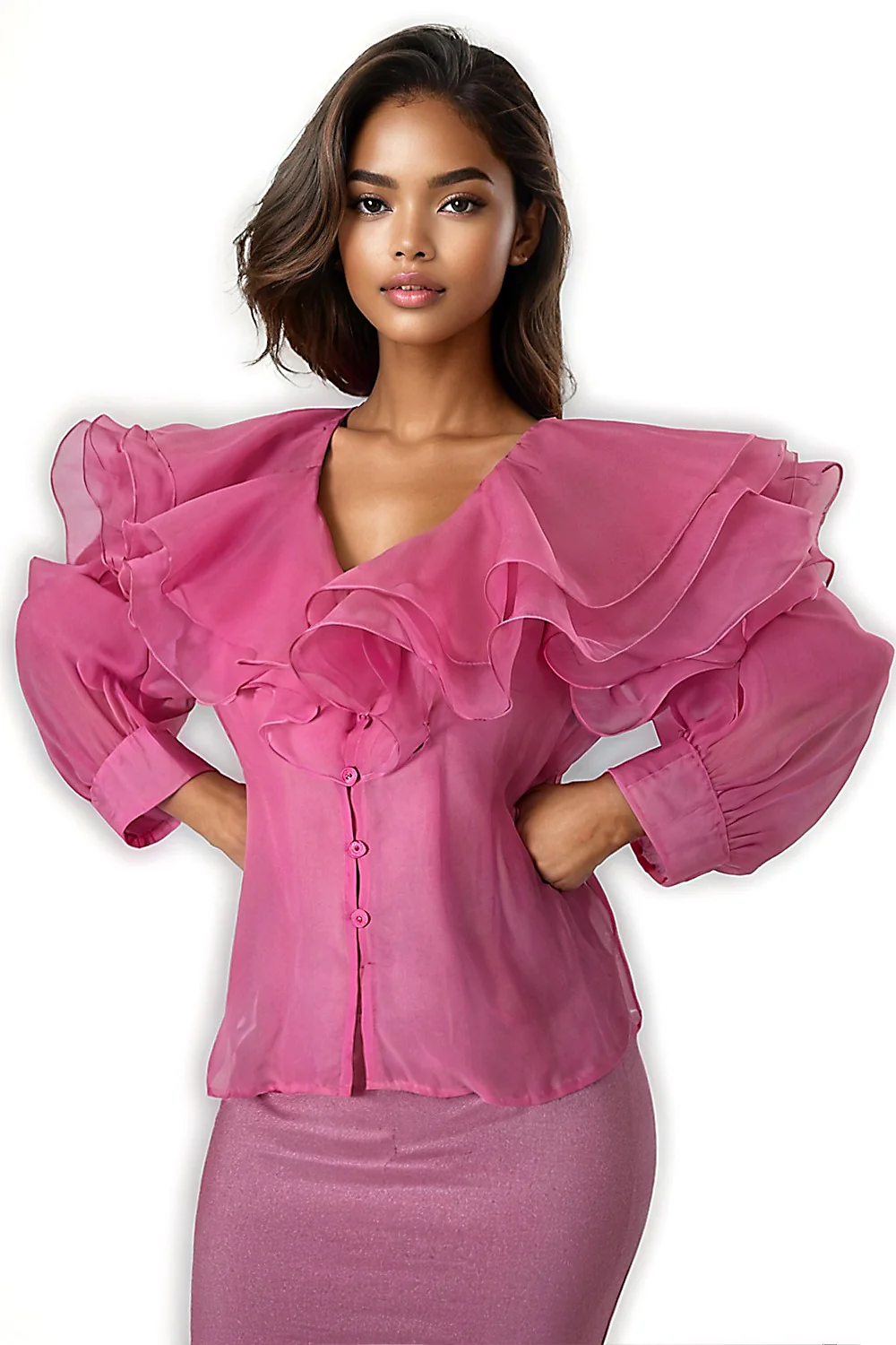 W5948 RUFFLE LAYER TOP