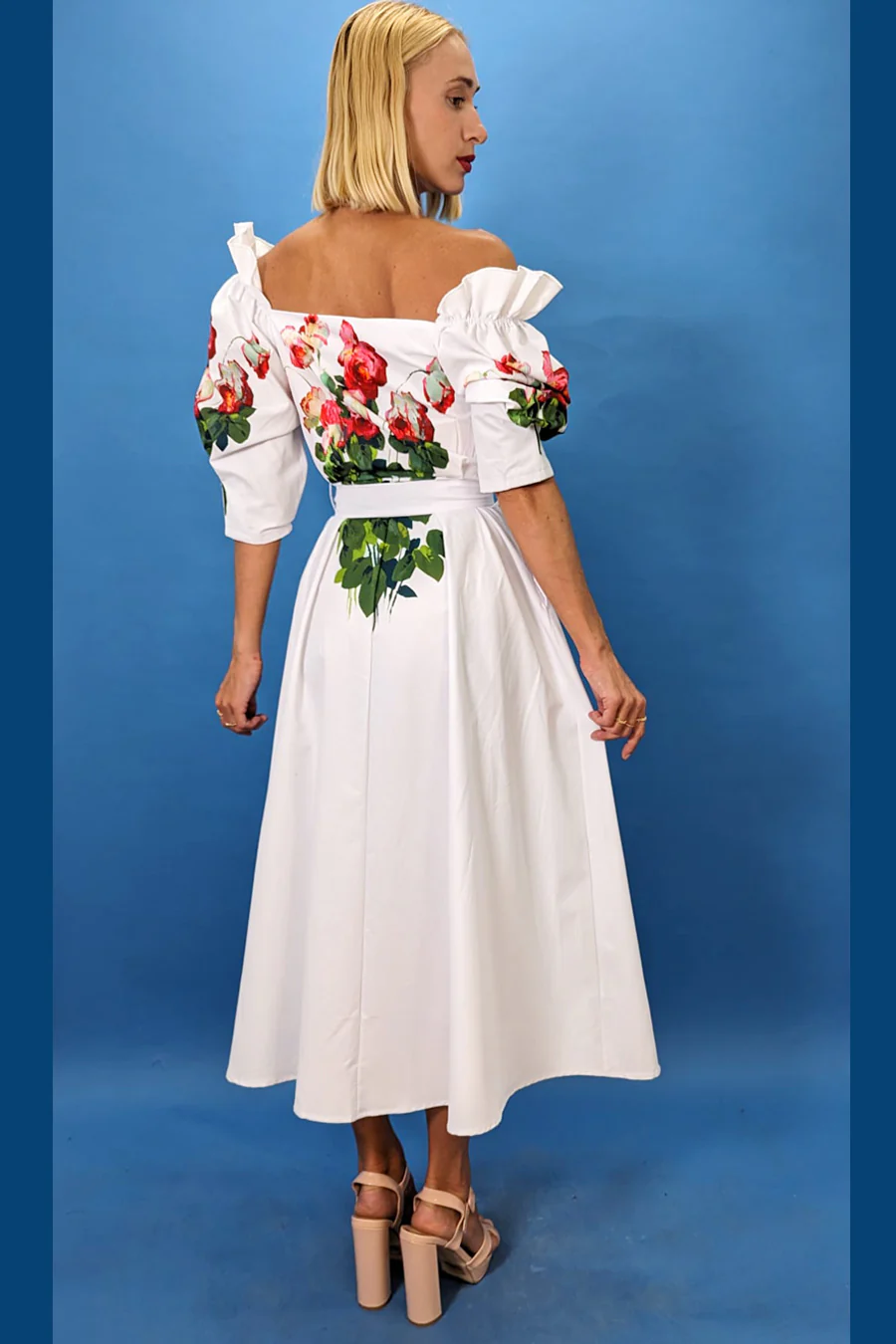S262 DRESS (WHT, MUSTARD) - Image 3
