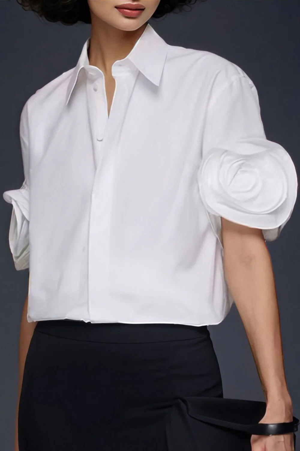 S3018 ROSE SLEEVE TOP (PINK, WHT, BLUE) - Image 3