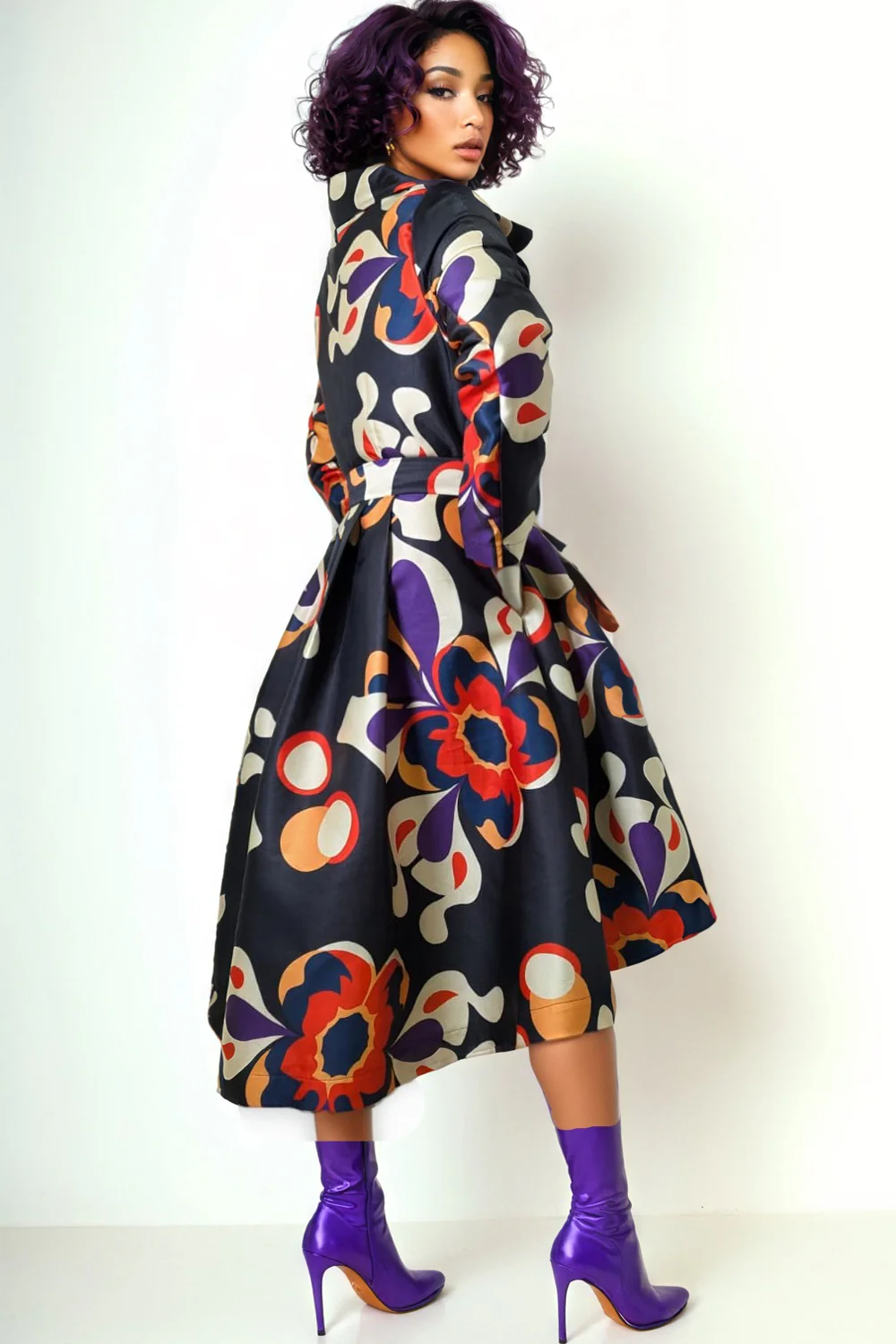 S3067 PLEATED HI-LO JACKET DRESS - Image 4