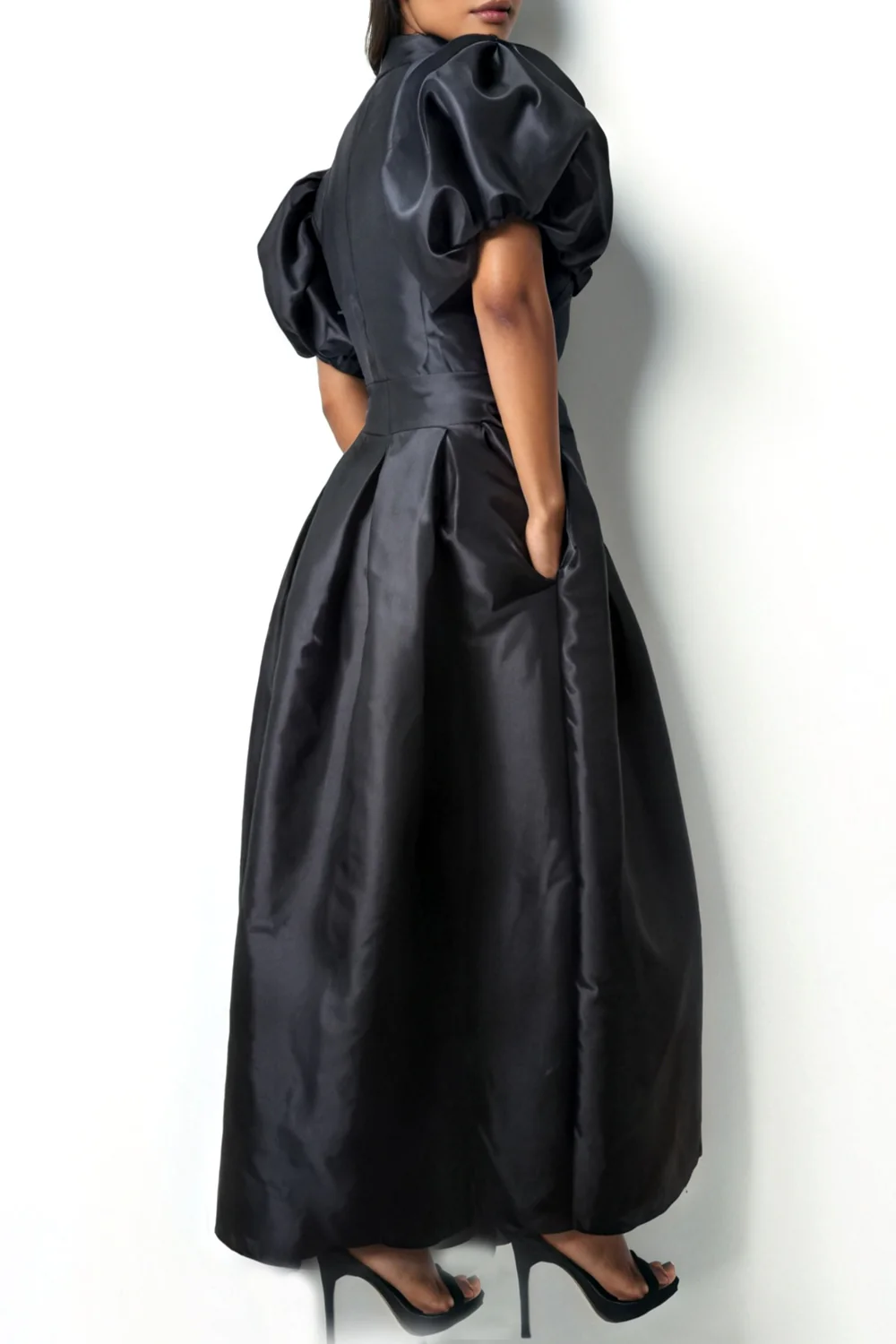 S3071 BEADED FLOWER MAXI DRESS (GRN, BLK) - Image 3