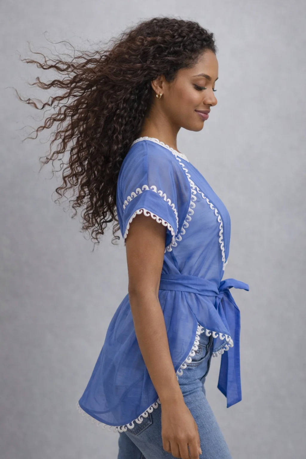 S3116 WAVE LACE HI- LO TOP (BLK,BLU,WHT) - Image 3