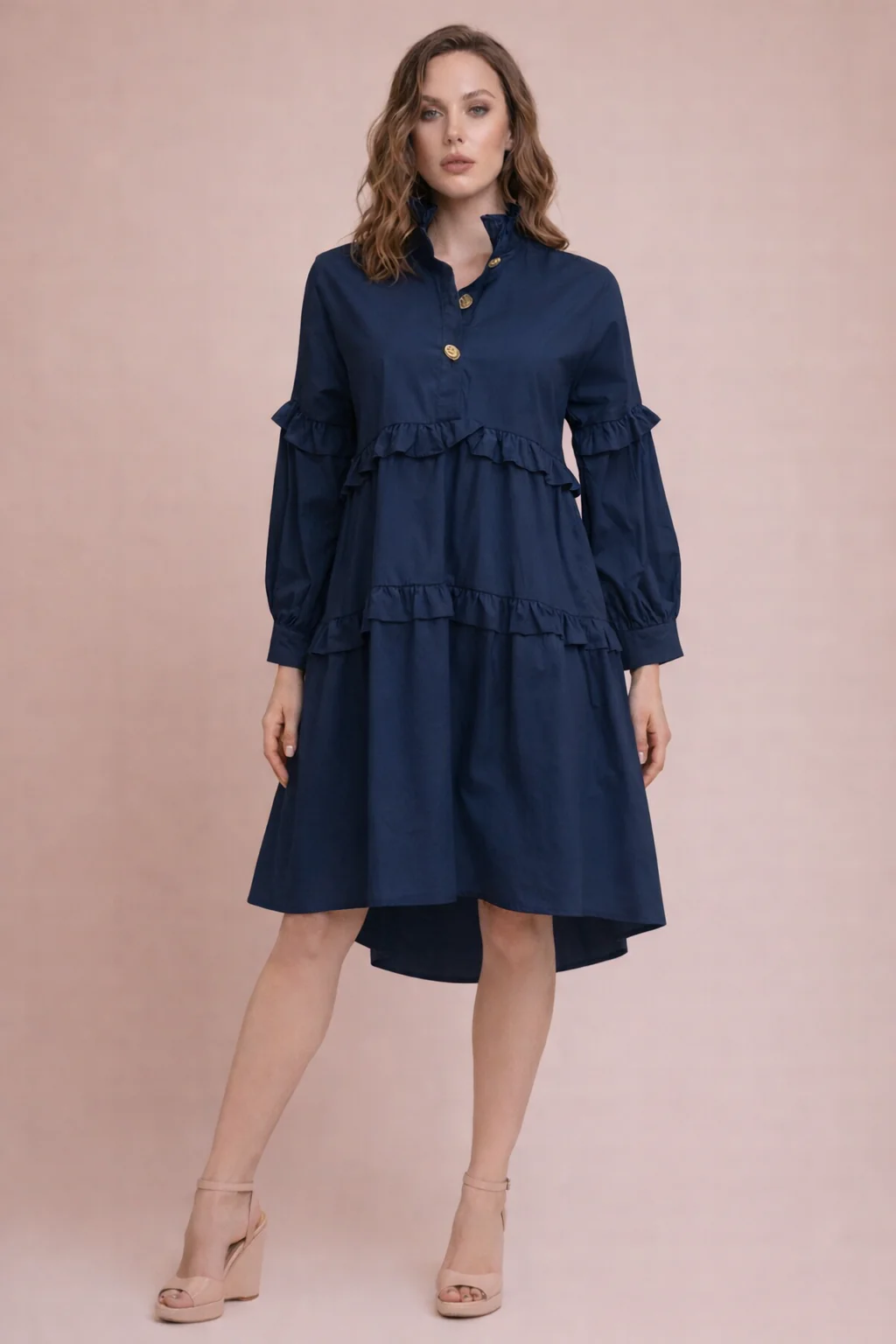 S3119 RUFFLE TIERED MIDI DRESS - Image 2