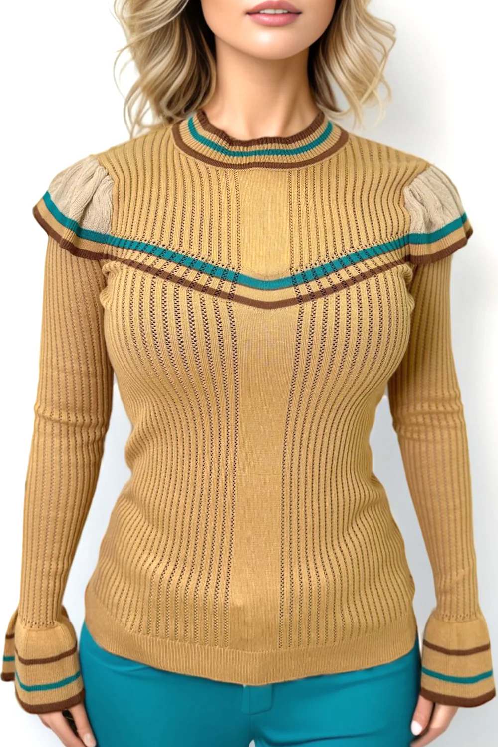 SH1018 SWEATER (BLK, MUSTARD)
