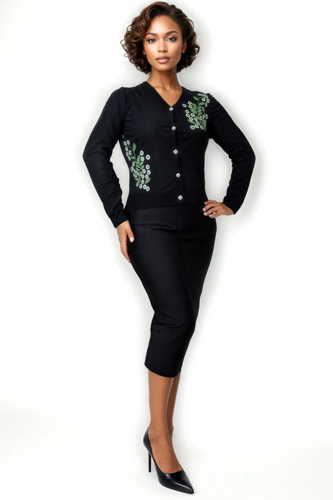SK016 FLORAL CARDIGAN SWEATER - Image 2