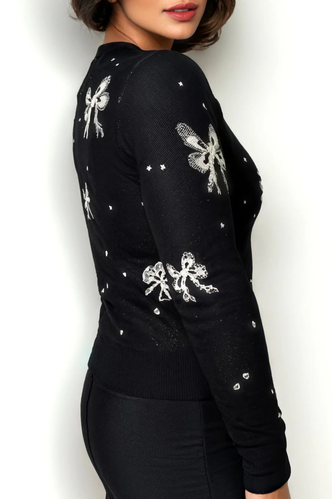 SK017 BOWTIE CARDIGAN SWEATER - Image 2