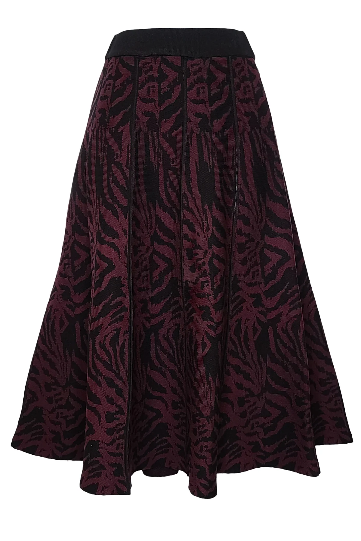 SK21085 ZEBRA PRINT KNIT SKIRT (GRAY, PLUM) - Image 3