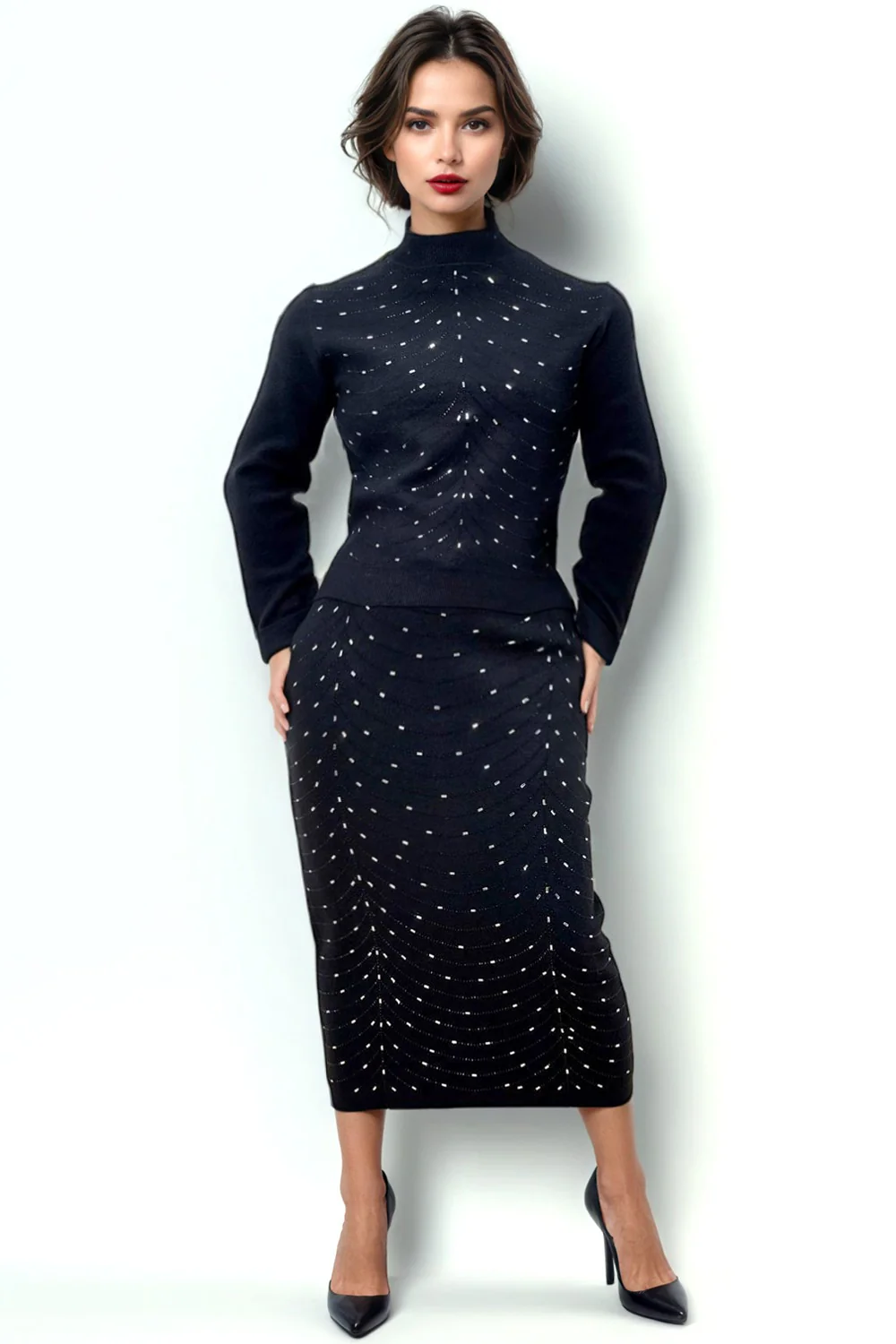 SY004A RHINESTONE CREW NECK SWEATER - Image 3