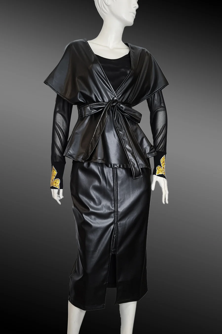 T1012 TOP W/ SLEEVE BLING (L, XL) - Image 3