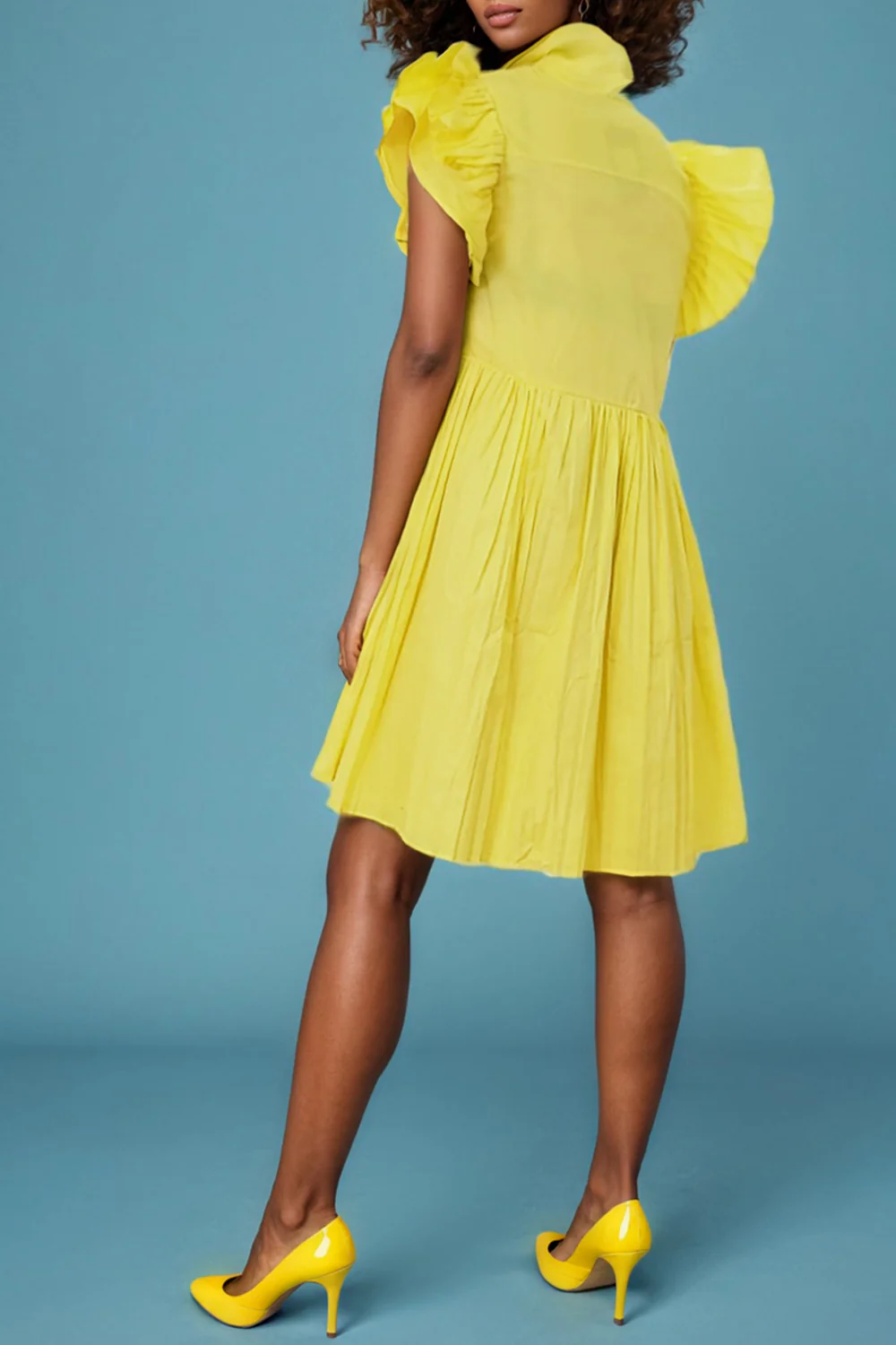 T139022 LAYERED SLEEVE PLEATED DRESS - Image 2